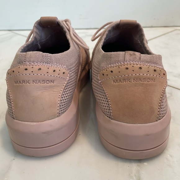 Mark Nason LA, size 7, dusty rose pink knit leather saddle shoe sock sneaker - Picture 5 of 10